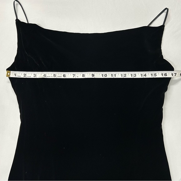 Womens Long Velvet Dress Sz 6 Sleeveless Cowl Neck Silk Blend Formal Black - Picture 7 of 11
